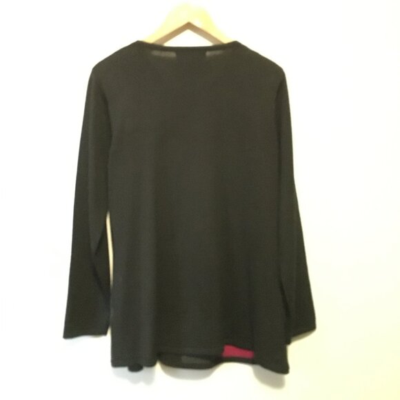 Vintage La Madona Faux Leather Shoulder Punk Sweater - Picture 3 of 12